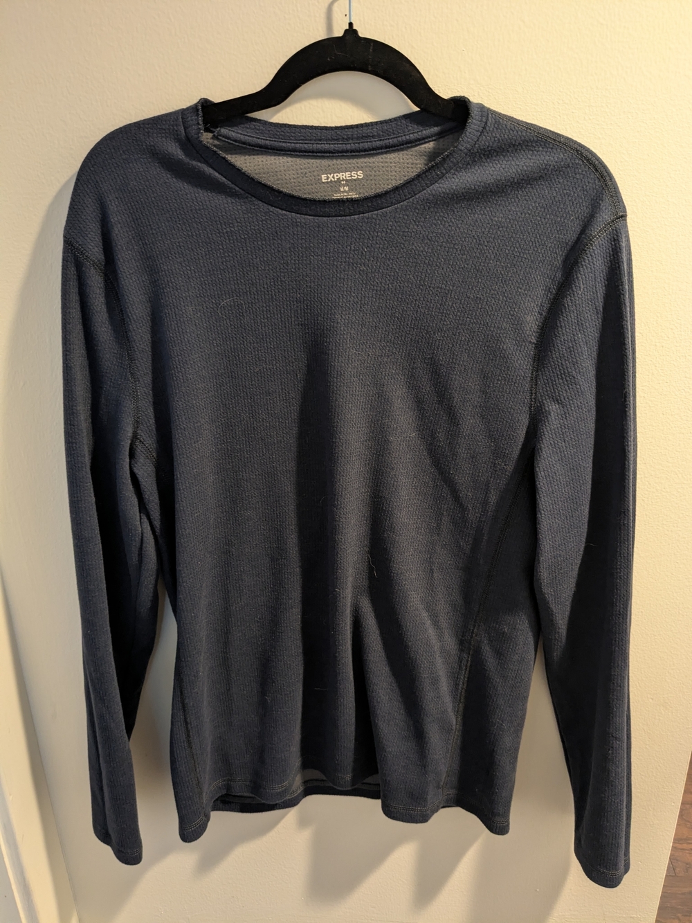Express Men’s Long Sleeve Thermal Tee - Navy Blue